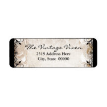 Vintage Gothic Ironwork and Skulls Label