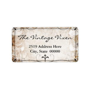 Vintage Gothic Ironwork and Skulls Label