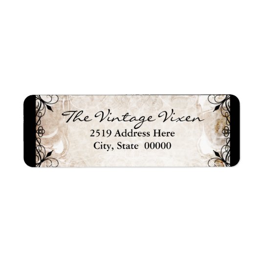 Vintage Gothic Ironwork and Skulls Label Return Address Label
