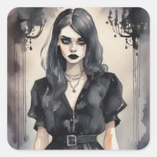 Vintage Gothic LBD Fashion Sticker