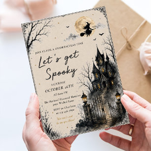Vintage Gothic Let’s Get Spooky Halloween Party Invitation