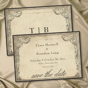 Vintage Gothic Medieval Parchment Wedding Save The Date