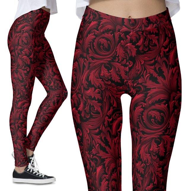 Vintage Gothic Pattern Leggings - Gothic Nostalgia (Creator Uploaded)
