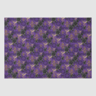 Vintage Gothic Phoenix and Roses Purple Pattern Tissue Paper