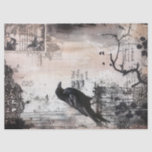 Vintage Gothic Raven Decoupage Tissue Paper<br><div class="desc">Vintage,  retro look to this tissue paper ideal for decoupage,  crafting,  scrap books,  gift wrapping or for filling gift bags.  Gothic black raven and indistinct script writing with a thorny branch and an old fashioned stamp effect top right corner.</div>