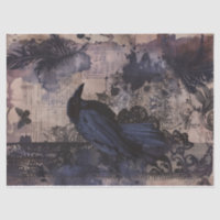 Vintage Gothic Raven Decoupage
