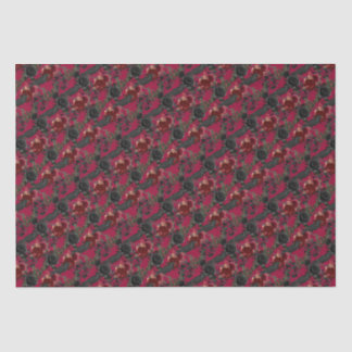 Vintage Gothic Ravens and Roses Dark Red Tissue Paper
