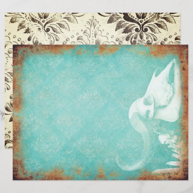 Vintage gothic scrapbook paper (Front/Back)