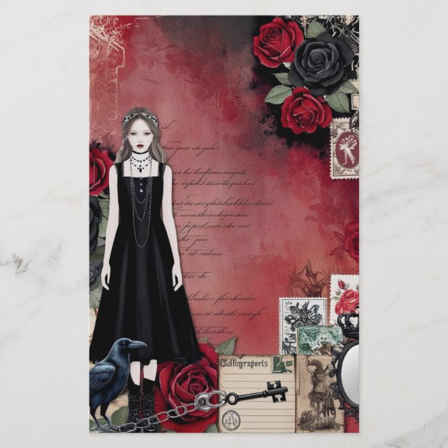 Vintage Gothic Scrapbook Paper (Front)