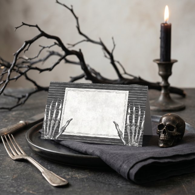 Vintage Gothic Skeleton Halloween Place Card (Vintage Gothic Skeleton Halloween Place Card)