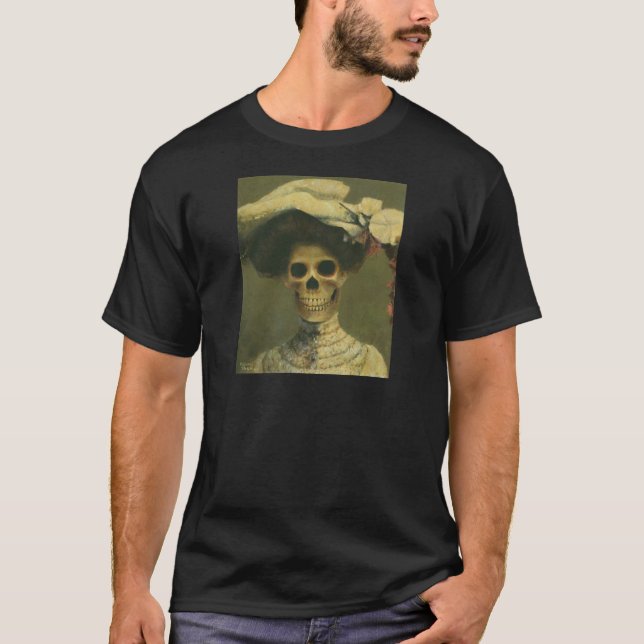 Vintage Gothic Skeleton Lady T-Shirt (Front)