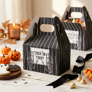 Vintage Gothic Skeleton Trick or Treat Favor Box