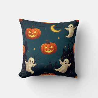 Vintage Gothic Skull & Floral Pattern Accent Pillo Throw Pillow