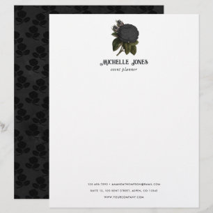 Vintage Gothic Wedding Black Roses Letterhead