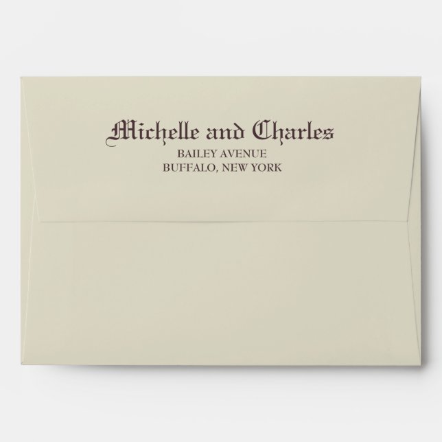 Vintage Gothic Wedding  Envelope (Back (Top Flap))