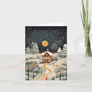 Vintage Gouache Styled Winter Home Blank