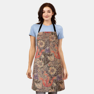 Vintage Graceful Floral Print Apron