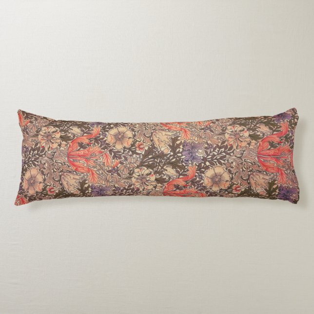 Vintage Graceful Floral Print Body Pillow (Front)