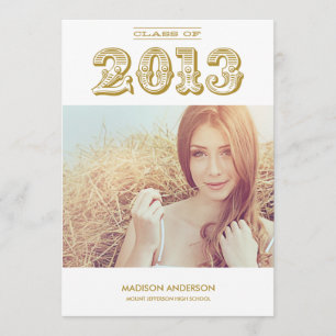 VINTAGE GRAD   CLASS OF 2013 GRADUATION INVITATION