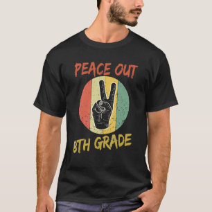 Vintage Graduate Eighth Grader Student Peace Out 8 T-Shirt