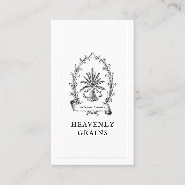 Vintage Grain Sack Bread Bakery Business Card (Front)