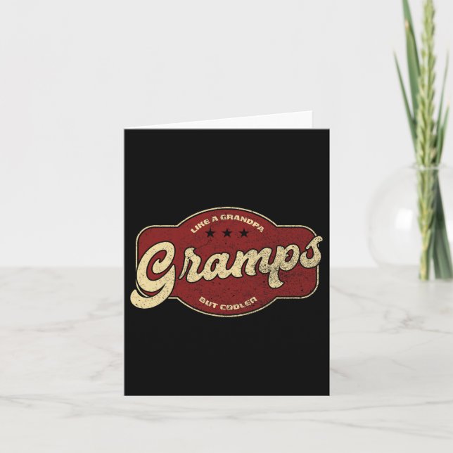 Vintage Gramps Like A Grandpa But Cooler  Card (Front)