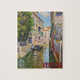 Vintage Grand Canal Gondolas Venice Italy Travel Jigsaw Puzzle