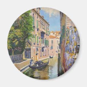 Vintage Grand Canal Gondolas Venice Italy Travel Magnet