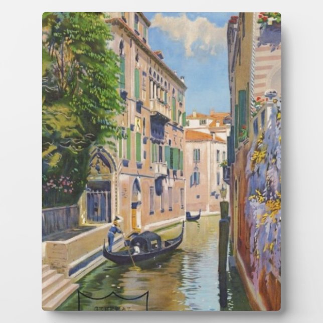 Vintage Grand Canal Gondolas Venice Italy Travel Plaque (Front)