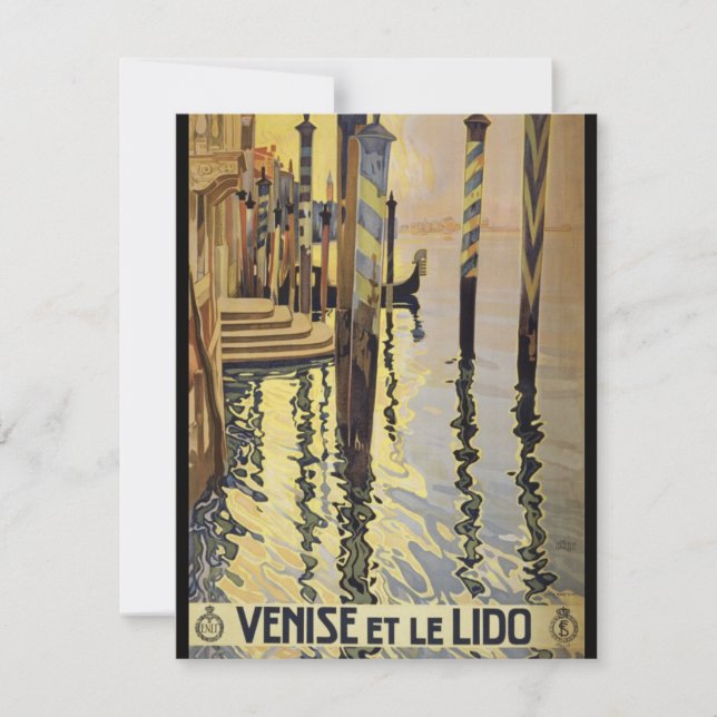 Vintage Grand Canal Venice Italy Travel Card (Front)