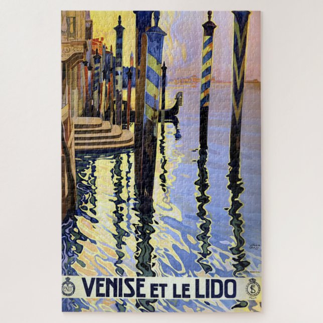 Vintage Grand Canal Venice Italy Travel Jigsaw Puzzle (Vertical)