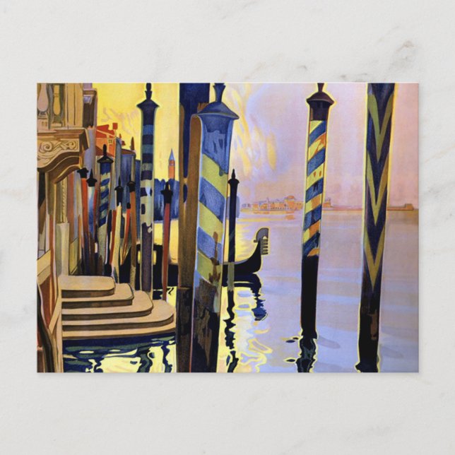 Vintage Grand Canal Venice Italy Travel Postcard (Front)