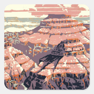 Vintage Grand Canyon National Park WPA Poster Art  Square Sticker