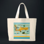 Vintage Grand Cayman Map Large Tote Bag<br><div class="desc">A vintage postcard map of Grand Cayman Island repurposed! The back of the bag can be customized / personalized.</div>