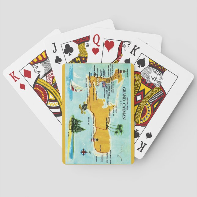 Vintage Grand Cayman Map Playing Cards (Back)