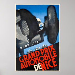 Vintage Grand Prix de Nice Poster – 1935 Motor