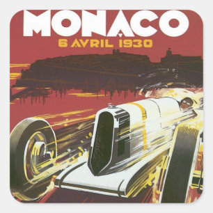Vintage Grand Prix Monaco Square Sticker