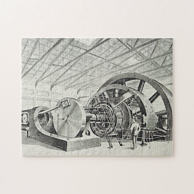 Vintage, grand puzzle de scie à grande machine (Horizontal)