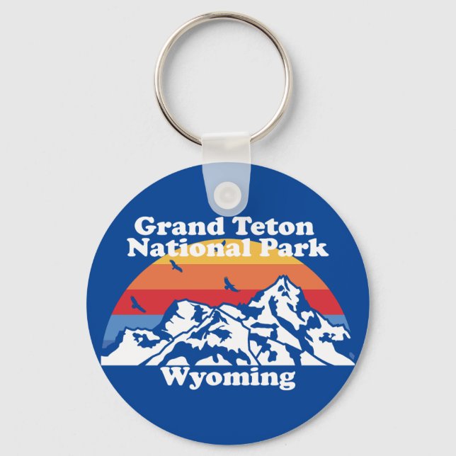 Vintage Grand Teton National Park  Keychain (Front)