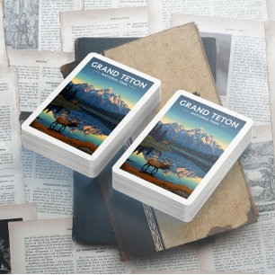 Vintage Grand Teton National Park Playing Cards