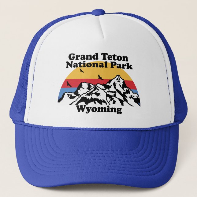 Vintage Grand Teton National Park  Trucker Hat (Front)