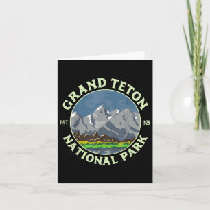 Vintage Grand Teton National Park Wy Mountain Hiki Card