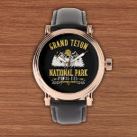 Vintage Grand Teton Nature Panorama Watch<br><div class="desc">Explore our exclusive collection celebrating Grand Teton National Park in Wyoming! Discover vintage-inspired designs featuring serene forest landscapes on t-shirts,  mugs,  sweatshirts and stickers. The Grand Teton is a mountain located in Grand Teton National Park,  northwest of Wyoming. With its 4, 197 meters</div>
