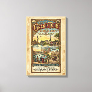 Vintage Grand Tour Across Europe Victorian Travel Canvas Print