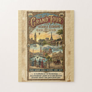 Vintage Grand Tour Across Europe Victorian Travel Jigsaw Puzzle