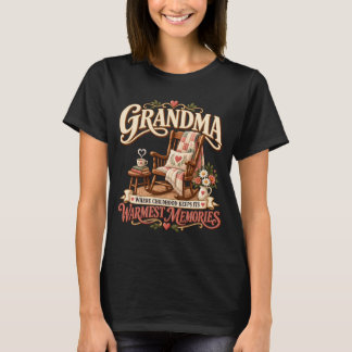 Vintage Grandma Gift | Warmest Memories Rocking T-Shirt