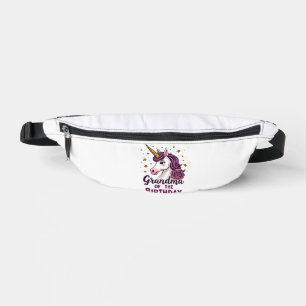 Vintage Grandma Of The Birthday Girl Unicorn Flora Fanny Pack