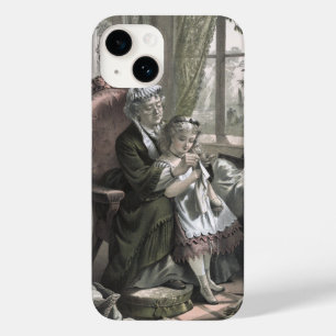 Vintage Grandma Teaching Kitting to Granddaughter Case-Mate iPhone 14 Case