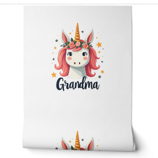 Vintage Grandma Unicorn Floral Crown Cute Magical  Wallpaper