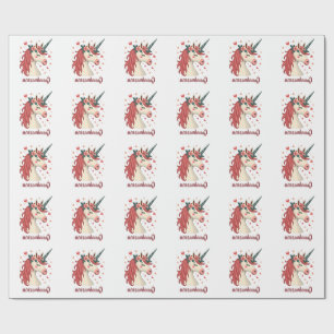 Vintage Grandmacorn Unicorn Floral Birthday Grandm Wrapping Paper